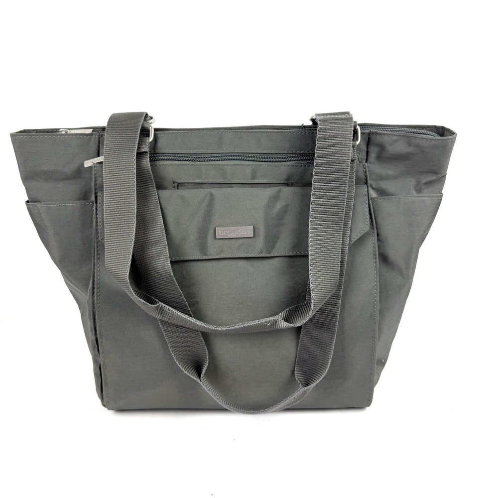 Baggallini‎ Village Tote Bag Gray Nylon Shoulder Bag Purse Handbag Used Once